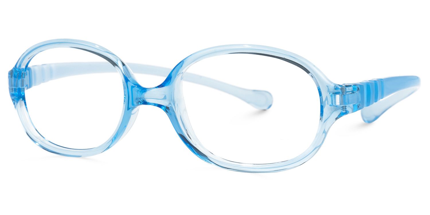 Emersyn - Oval Blue Kids Eyeglasses | Vooglam Front View