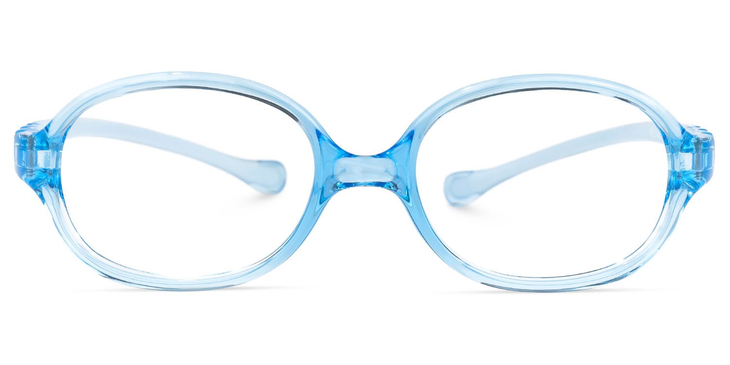 Emersyn - Oval Blue Kids Eyeglasses | Vooglam Angle View